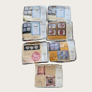 Lot of 7 Vintage The Creative Circle Stitchery Kits Craft Kit New, Factory Seale